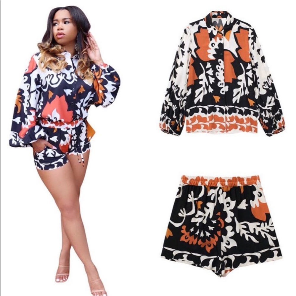 Printed Short Set